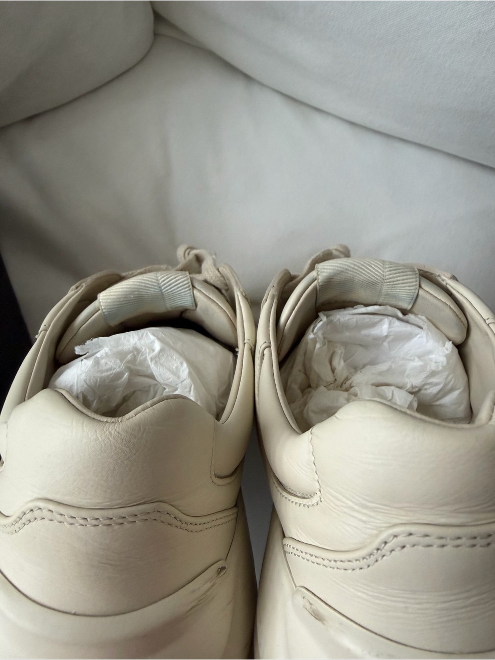 Gucci Cream Leather Chunky Sneakers with Red & Green Stripe - Picture 9 of 10
